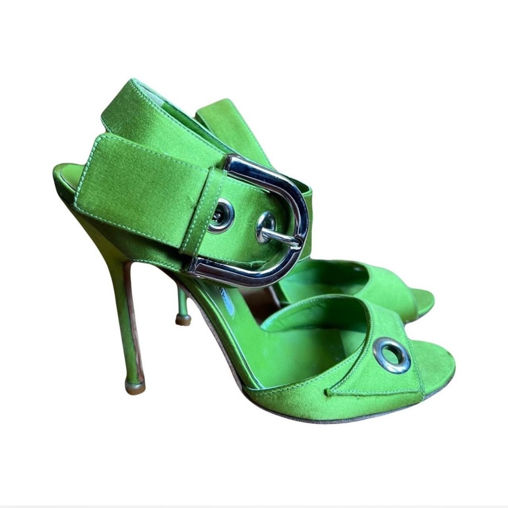 Manolo Blahnik Green Stiletto Heels